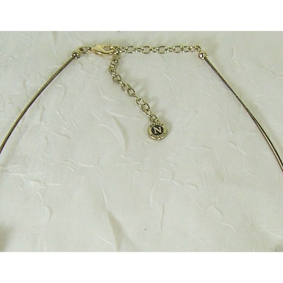 Napier Layered Tiered Beaded Choker Necklace Gold Tone Accents - Picture 3 of 4